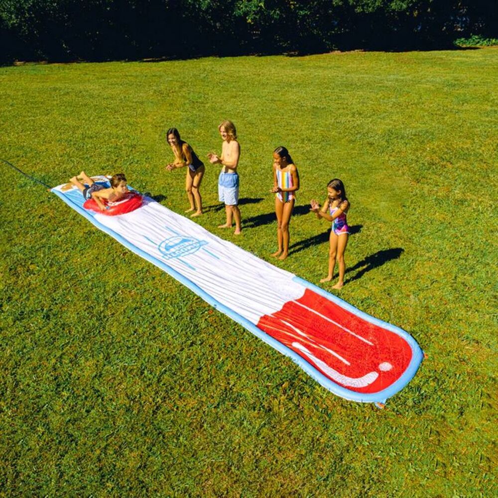 BigMouth Bomb Pop Splash Slide 18 Feet Long - Red White & Blue Ice Pop Slide NEW